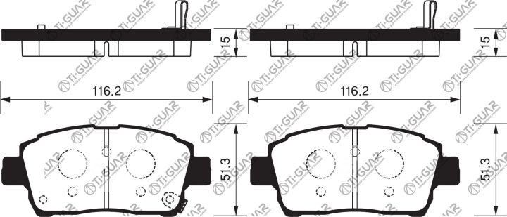 Тормозные колодки TG-713C/PF1472 (КЕРАМИКА)* Ti·GUAR Тормозные колодки TG-713C/PF1472 (КЕРАМИКА)* Ti·GUAR