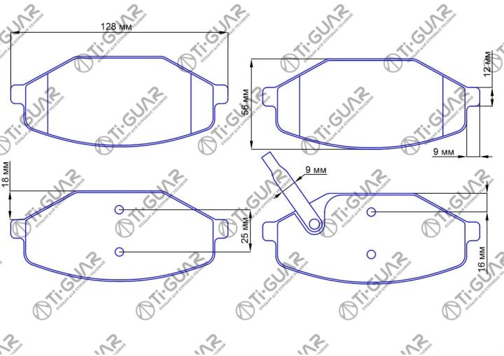 Тормозные колодки TG-0014/PN8004 * Ti·GUAR Тормозные колодки TG-0014/PN8004 * Ti·GUAR