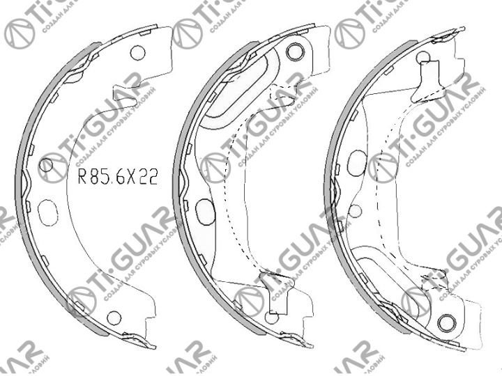 Тормозные колодки (РУЧНОГО ТОРМОЗА) TG-0648/FN0648* Ti·GUAR (комплект 4шт.) Тормозные колодки (РУЧНОГО ТОРМОЗА) TG-0648/FN0648* Ti·GUAR (комплект 4шт.)
